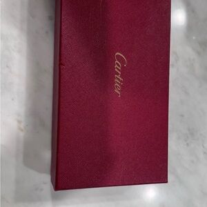 Cartier Burgundy Box with Gold Logo
